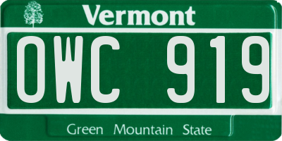 VT license plate OWC919