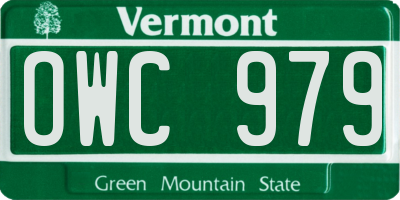 VT license plate OWC979