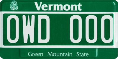 VT license plate OWD000