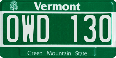 VT license plate OWD130