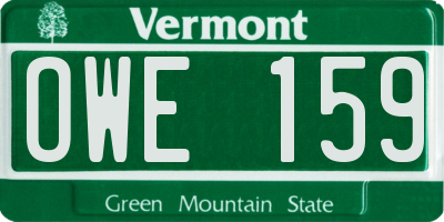 VT license plate OWE159