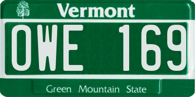 VT license plate OWE169