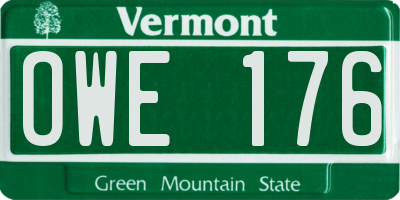 VT license plate OWE176