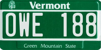 VT license plate OWE188