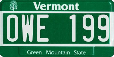 VT license plate OWE199