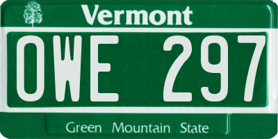 VT license plate OWE297