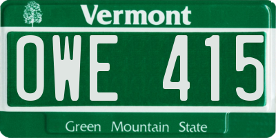 VT license plate OWE415