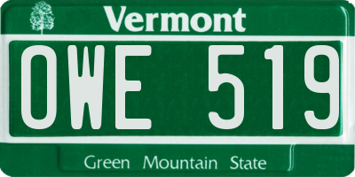 VT license plate OWE519