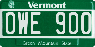 VT license plate OWE900