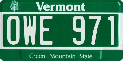 VT license plate OWE971