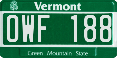 VT license plate OWF188