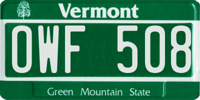 VT license plate OWF508