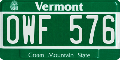 VT license plate OWF576