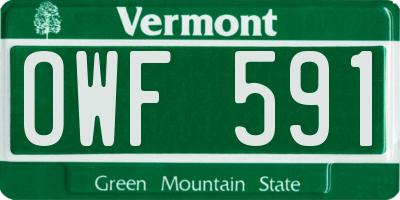 VT license plate OWF591