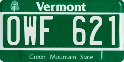 VT license plate OWF621