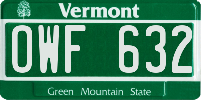 VT license plate OWF632