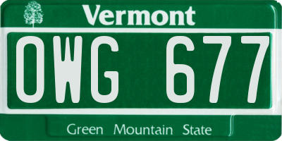 VT license plate OWG677