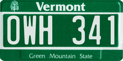 VT license plate OWH341