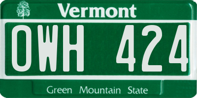 VT license plate OWH424