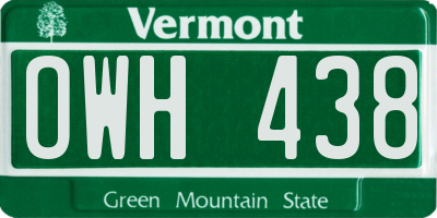 VT license plate OWH438
