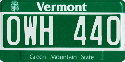 VT license plate OWH440