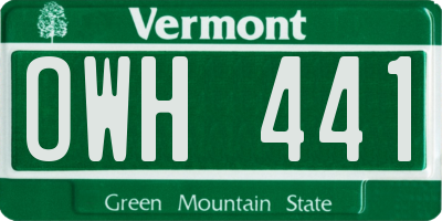 VT license plate OWH441