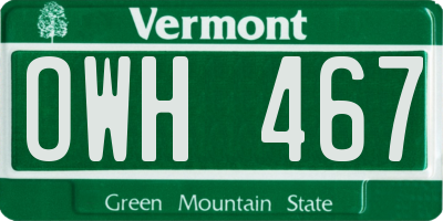 VT license plate OWH467