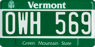 VT license plate OWH569