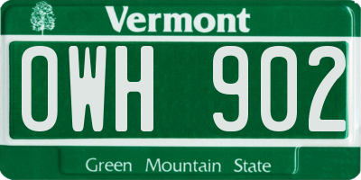 VT license plate OWH902