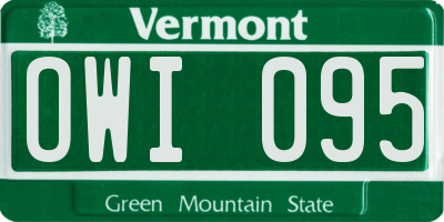 VT license plate OWI095