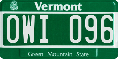 VT license plate OWI096