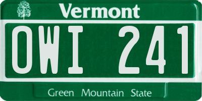 VT license plate OWI241