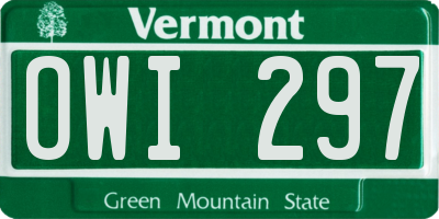 VT license plate OWI297