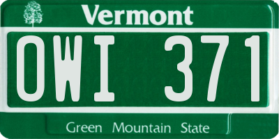 VT license plate OWI371