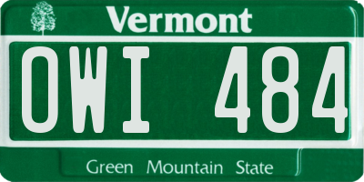 VT license plate OWI484