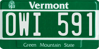 VT license plate OWI591
