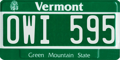 VT license plate OWI595