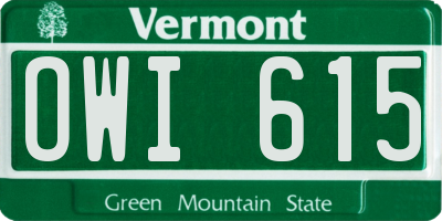 VT license plate OWI615