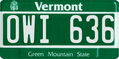 VT license plate OWI636