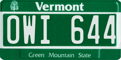 VT license plate OWI644
