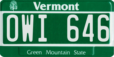 VT license plate OWI646