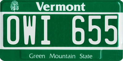 VT license plate OWI655