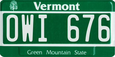 VT license plate OWI676