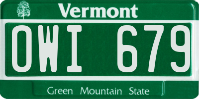VT license plate OWI679