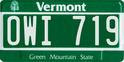 VT license plate OWI719