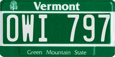VT license plate OWI797