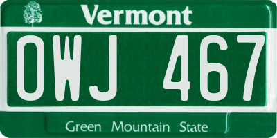 VT license plate OWJ467