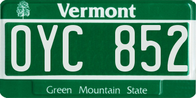 VT license plate OYC852