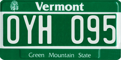 VT license plate OYH095
