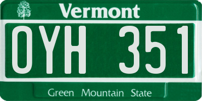VT license plate OYH351